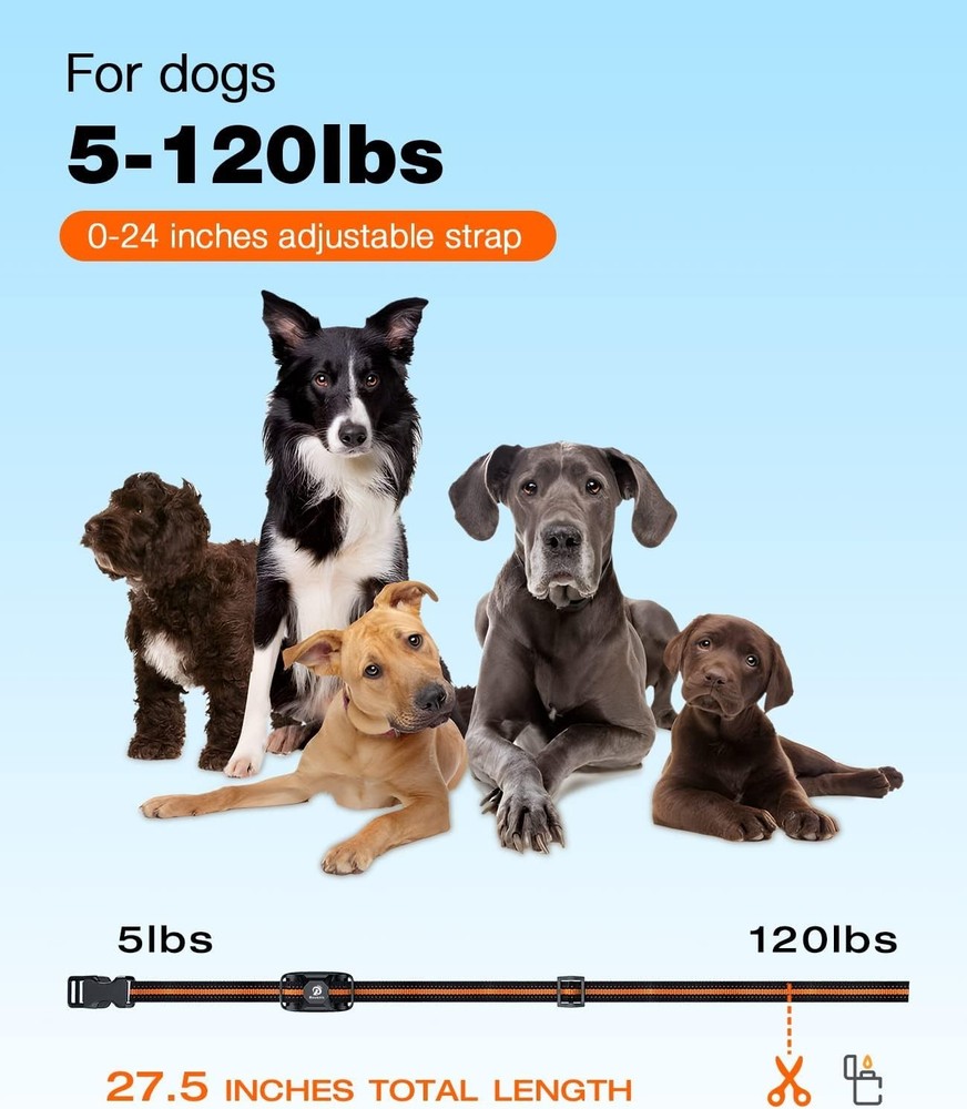 Waterproof Dog Training Collar - Safe Shock, Vibration, and Beep Modes