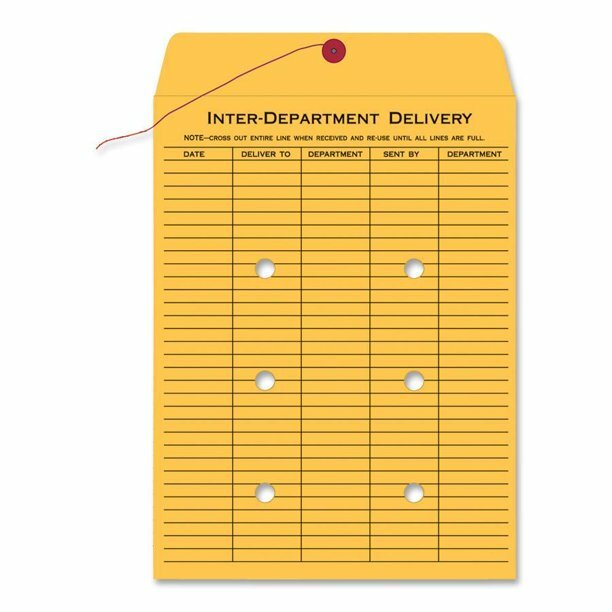 Universal Light Brown Kraft String & Button Interoffice Envelope 10¨x13¨ 100/Box
