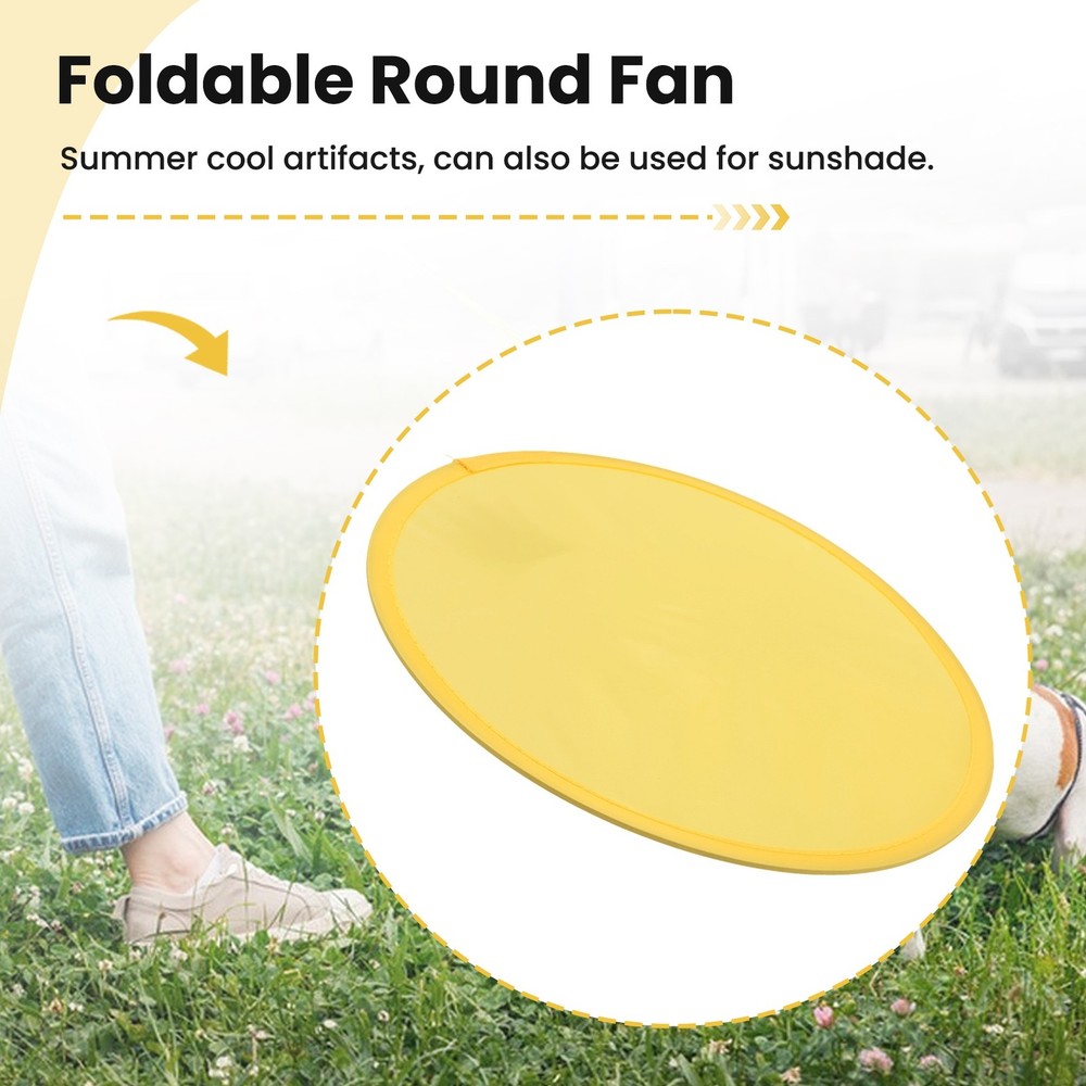 Foldable Round Fan-Yellow D2N84796