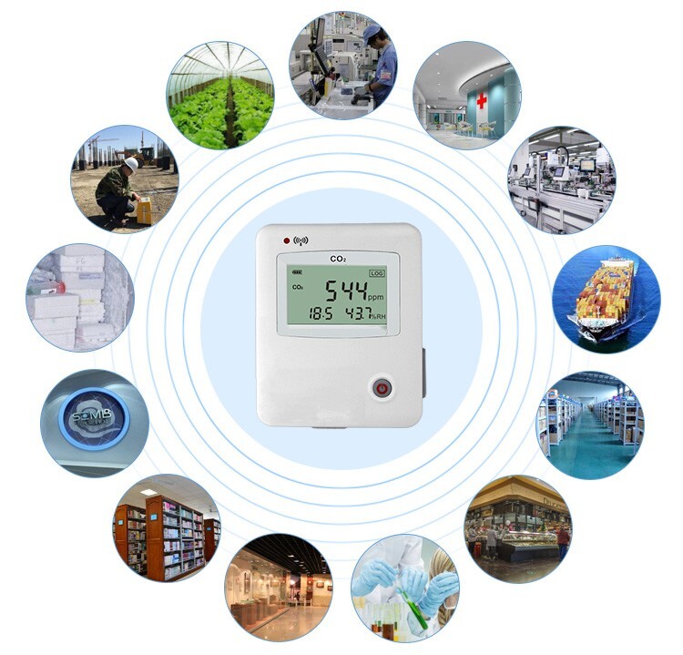 Portable CO2 Gas Data Logger Temperature Humidity Data Logger with 0-5000ppm