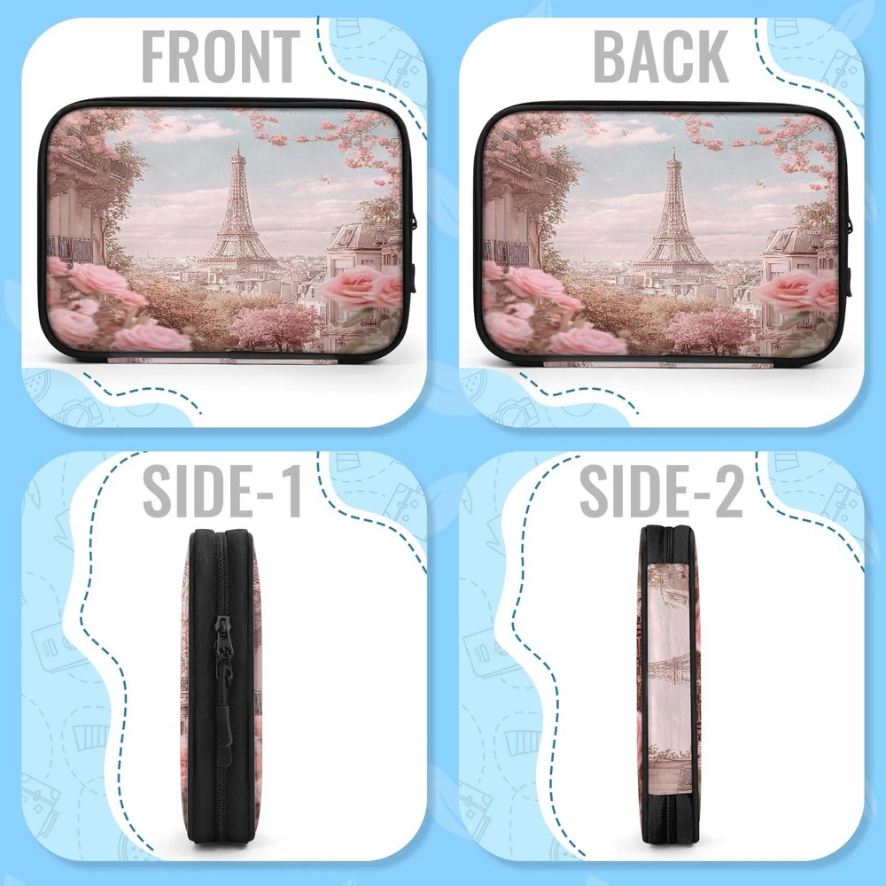 Cable Organizer Pink Roses Paris Electronics Travel Organizer Case Tech Pouch...
