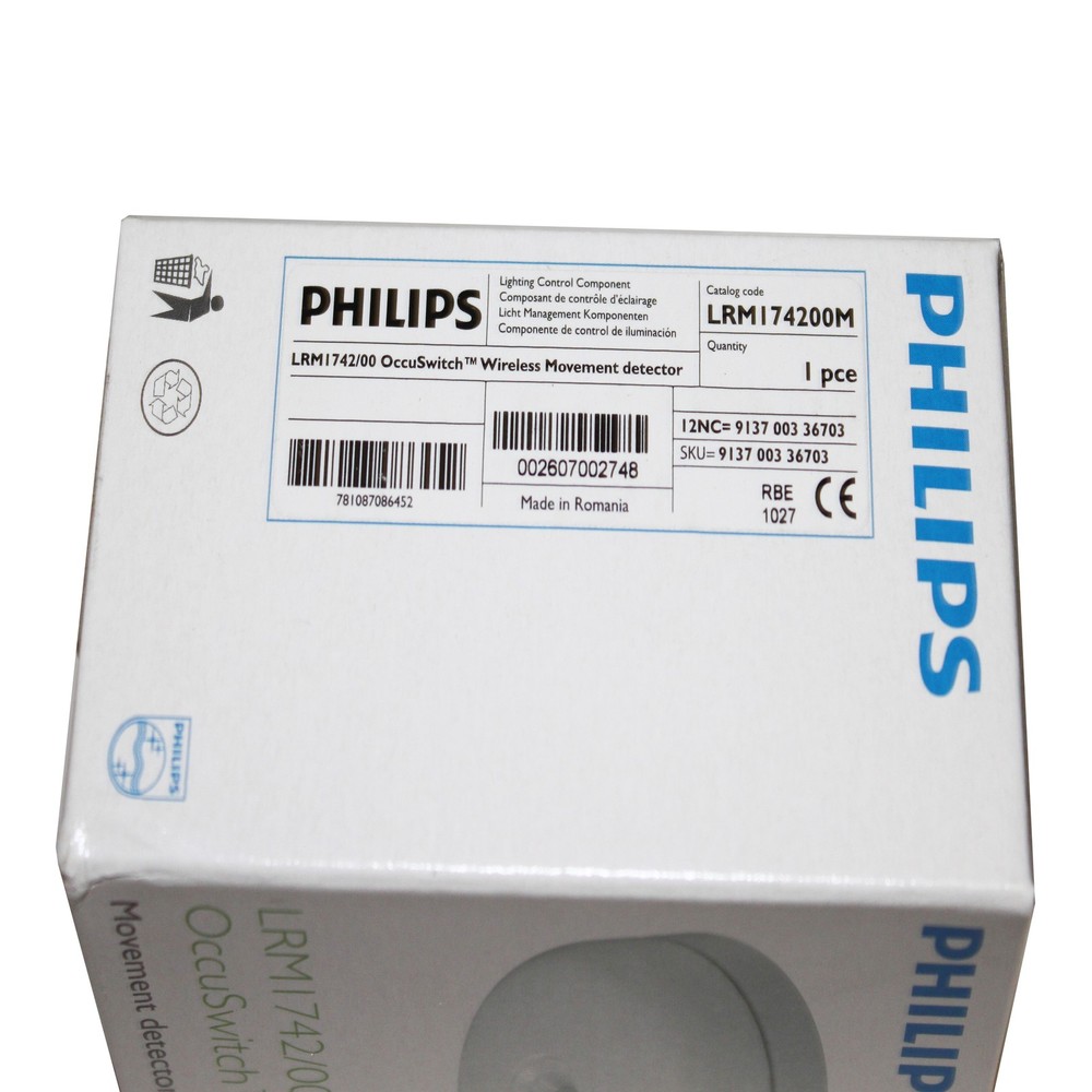 PHILIPS LIGHTING LRM174200M OCCUSWITCH WIRELESS OCCUPANCY SENSOR, WHITE