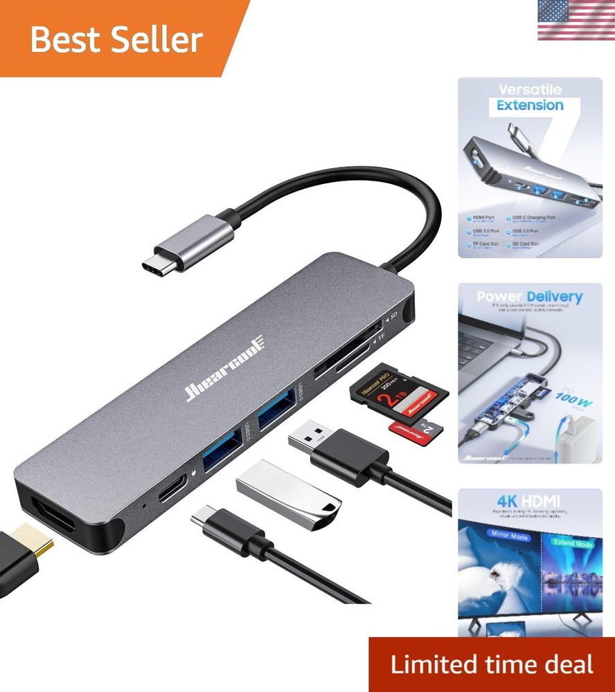 USB C Hub with 4K HDMI, Fast Data Transfer & Compact Design – Space Grey