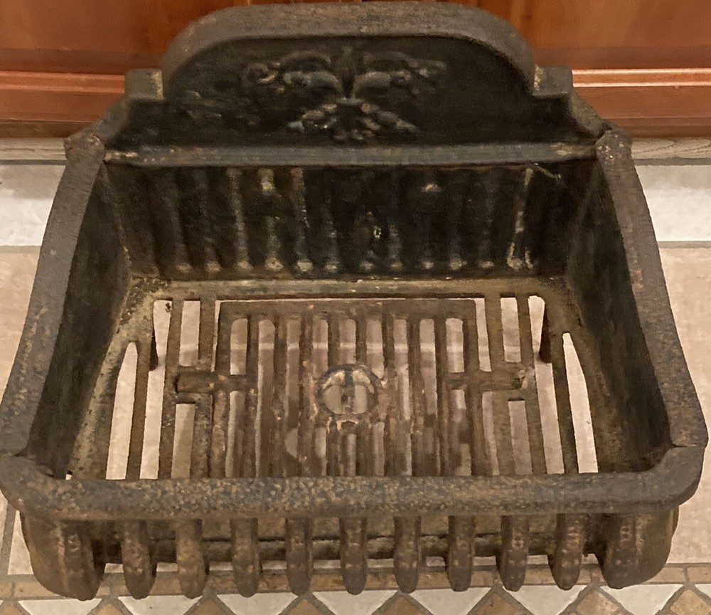 Victorian Cast Iron Coal Fireplace Basket Original