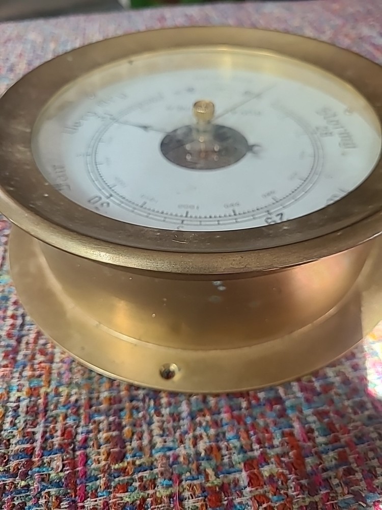 Vtg Royal Mariner Ship's Brass Barometer