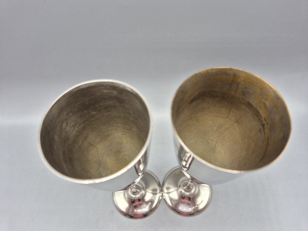 Vintage Silver Plated Champagne Flutes
