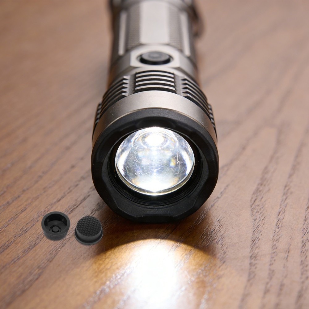 2 PCS Waterproof Rechargeable Flashlight Handheld Boot Button Cap