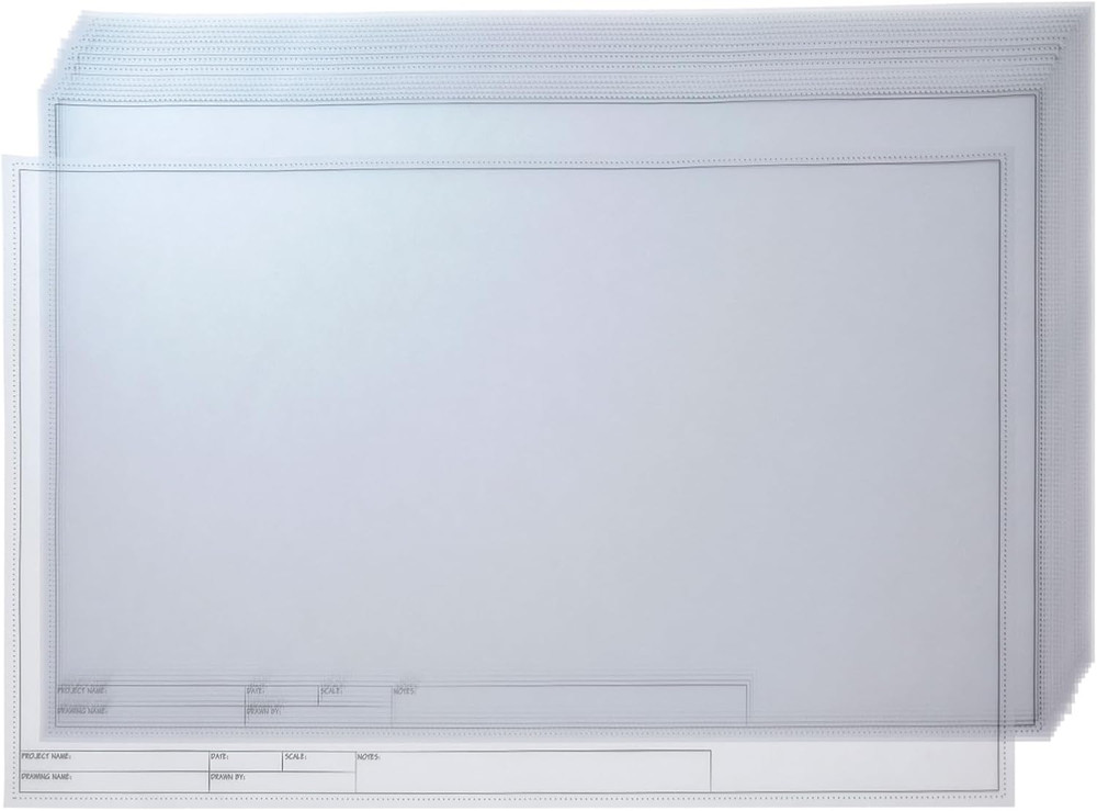 Architectural Drafting Vellum Paper Sheets - 11 X 17 In, 20 Sheets - Plain Trans