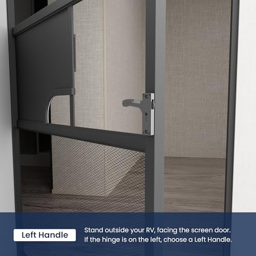 Aluminum RV Screen Door Latch Left Handle Replacement Kit for Left handle