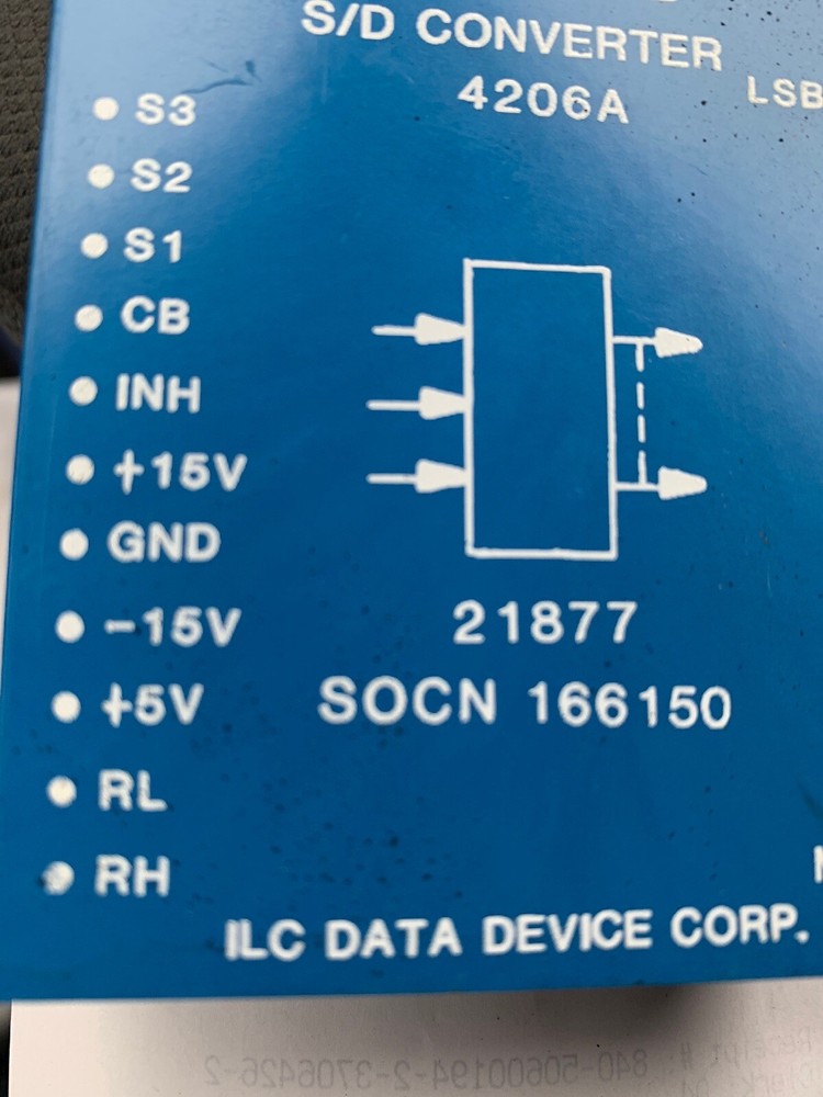 Vintage DDC S/D Converter SOCN 166150 . 21877. 4206A ILC DATA DEVICE CORP.