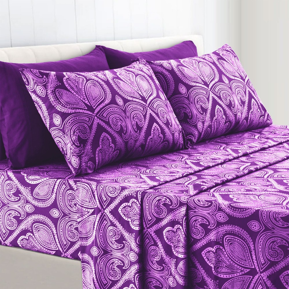 6 Piece Bed Sheets Microfiber Comfort Ultra Soft Deep Pocket Sheets Pillowcases