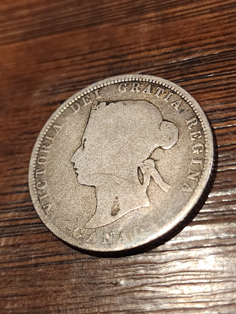 1870 Canada 25 Cents Silver Coin
