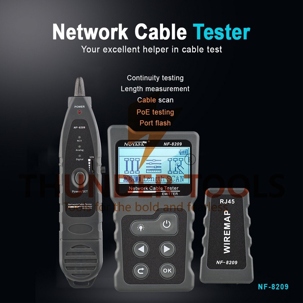 Thunder Tools Multi-functional LCD Network Cable Tester Wire Tracker PoE
