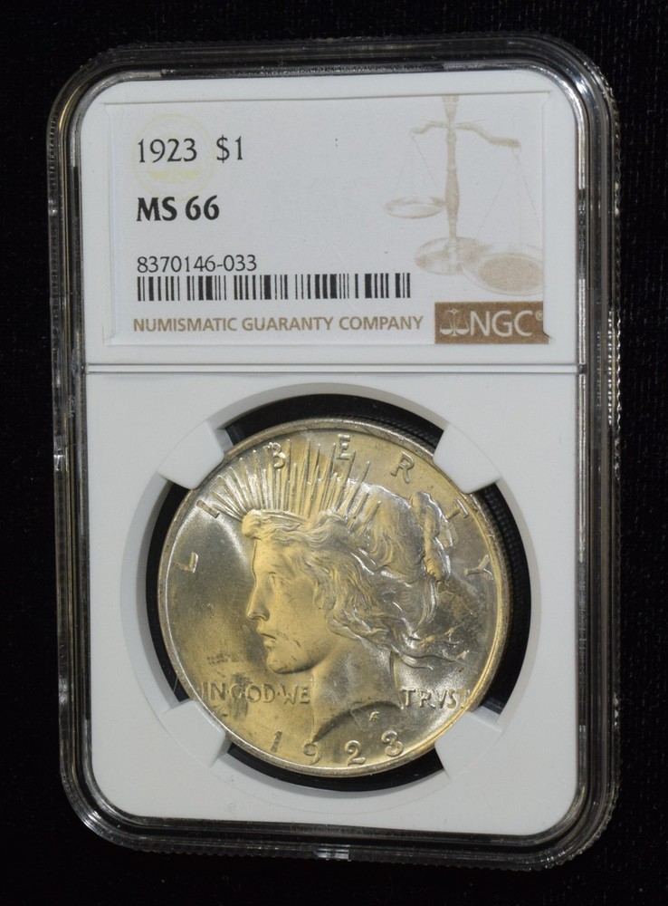 1923 P NGC MS66 Silver Peace Dollar Toned
