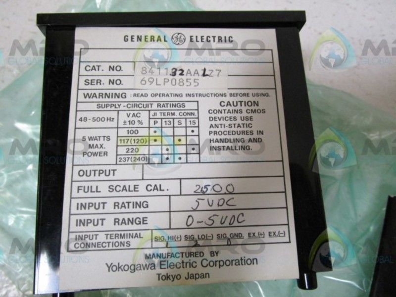 GENERAL ELECTRIC 841132AALZ7 PANEL METER UNMP