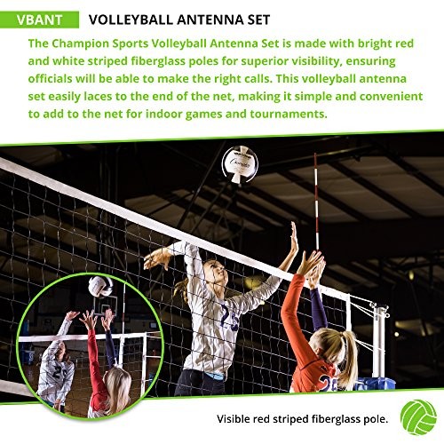 VBANT Volleyball Antenna Set,Red/White