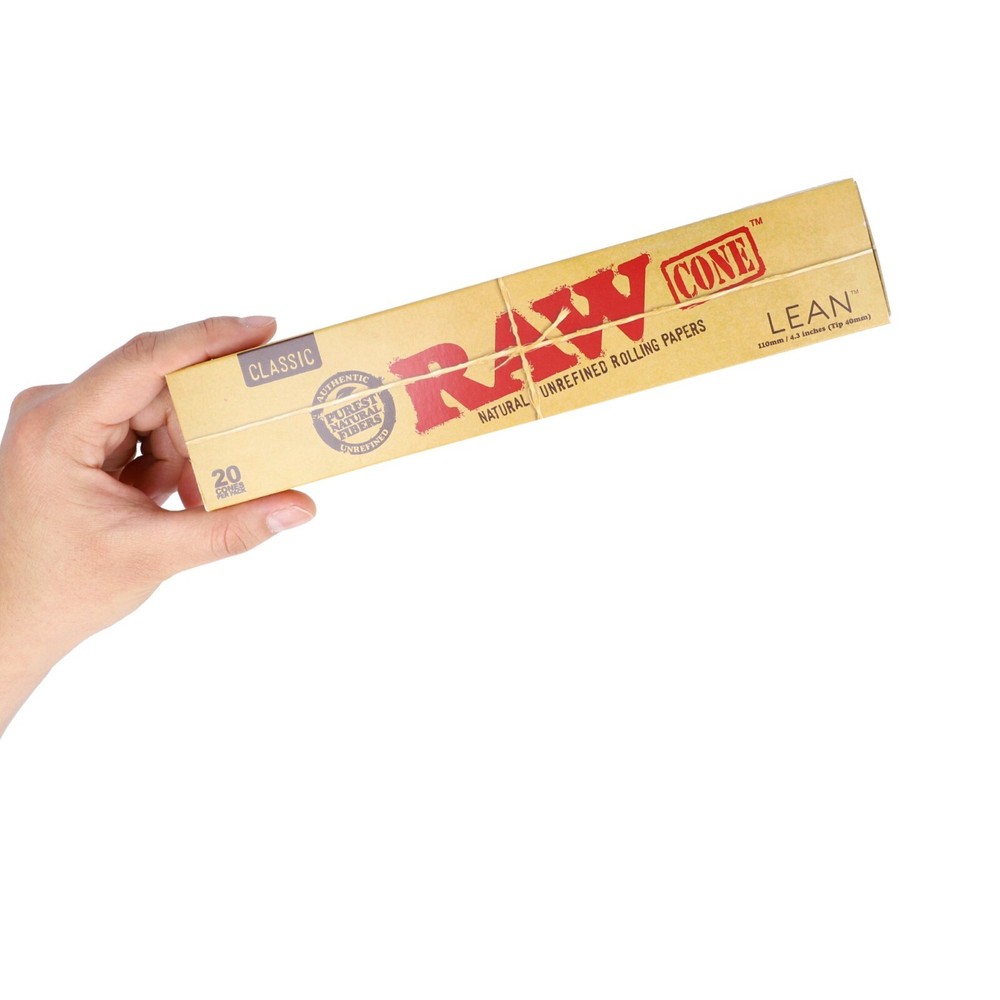 RAW Classic Lean Cones - 12 Packs Full Box 20 Cones Per Pack