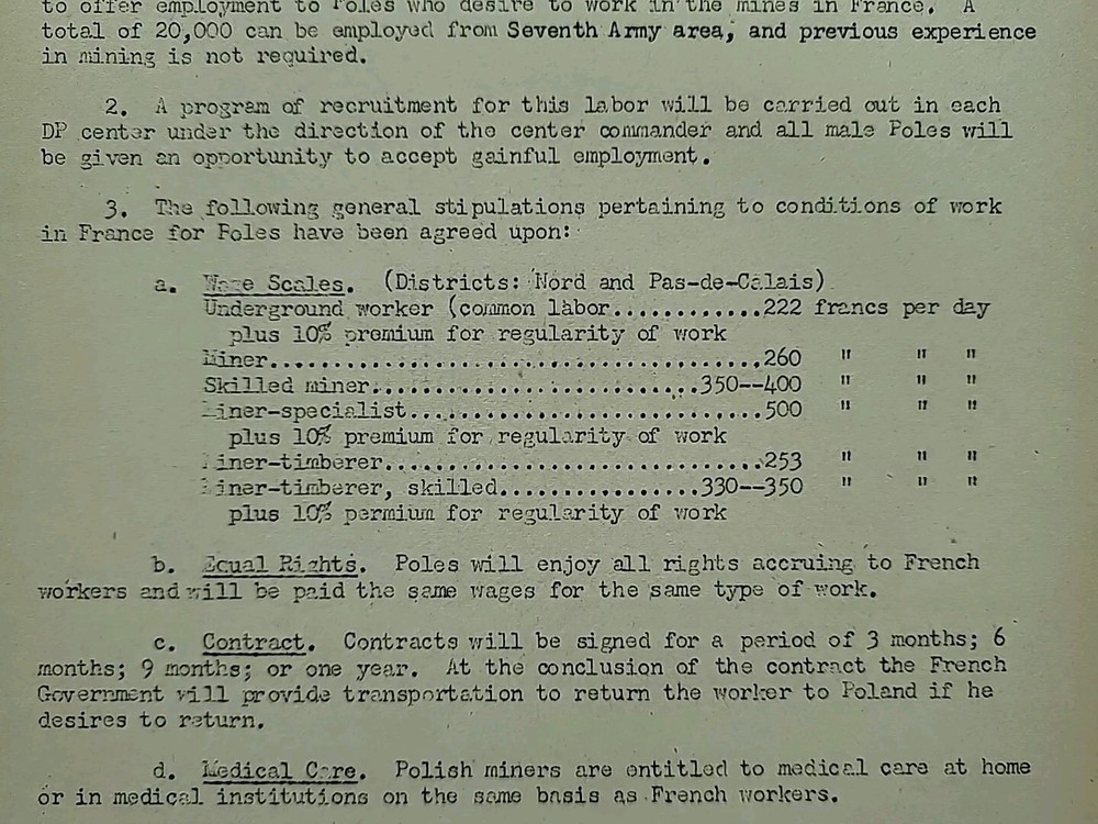 1945 Germany WWII US Army War Military Document Work Programs for Polish Poland