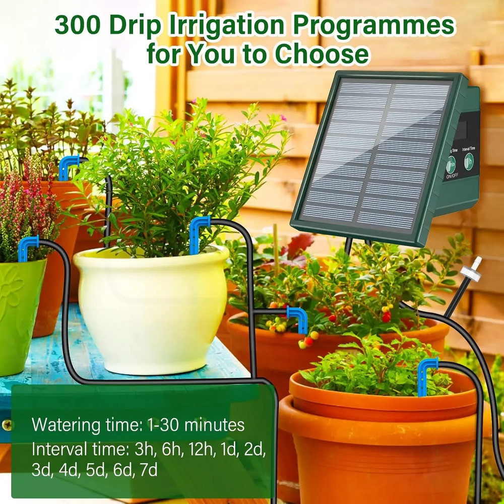 Automatic Solar Drop Irrigation Kit Solar Panel Garden Balcony
