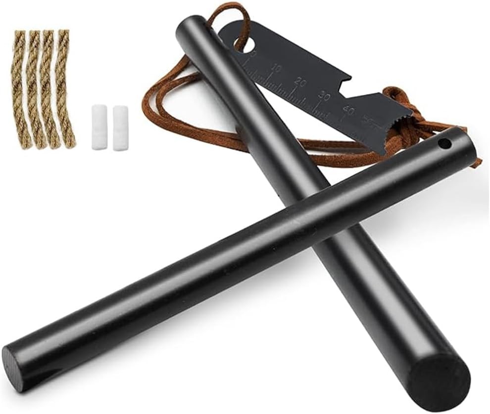 BCHARYA Fire Starter Survival Tool, Ferro Rod Kit with Leather Neck 2 Pack