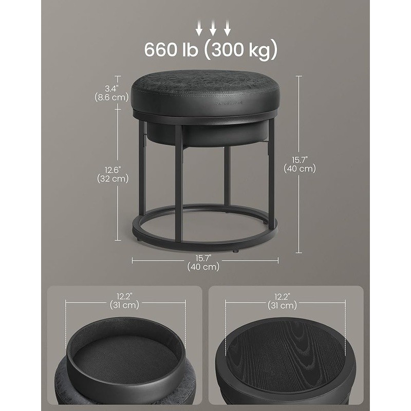 Modular Ottoman Reversible Top Footrest Seating End Table Award-Winning Design