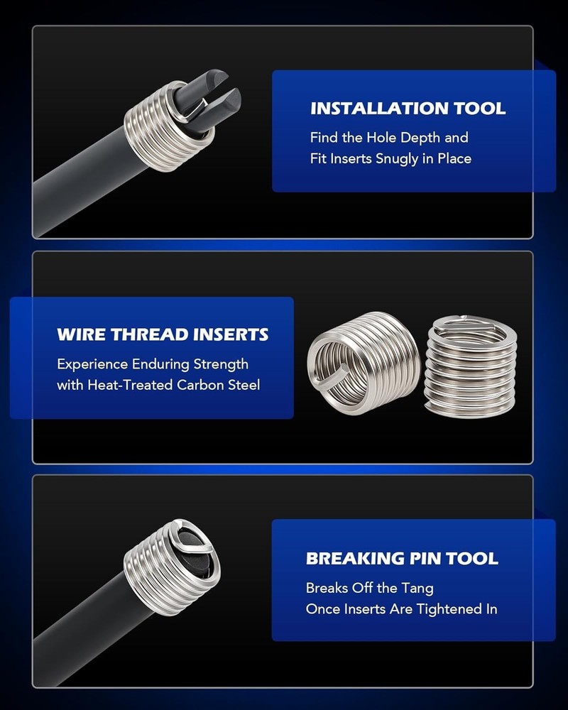 172pc Thread Repair Kit with Drill Bits & Taps
