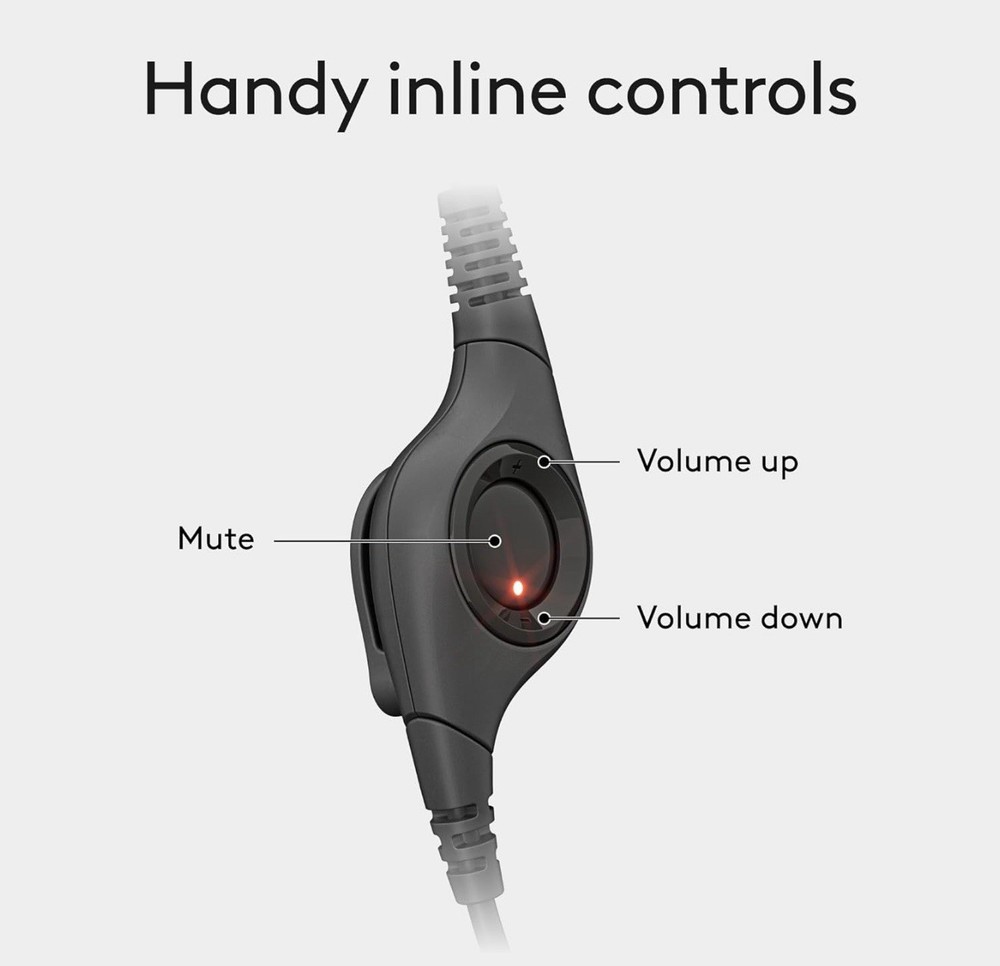 Logitech - H390 - USB Headset with Noise Cancelling Microphone - Black