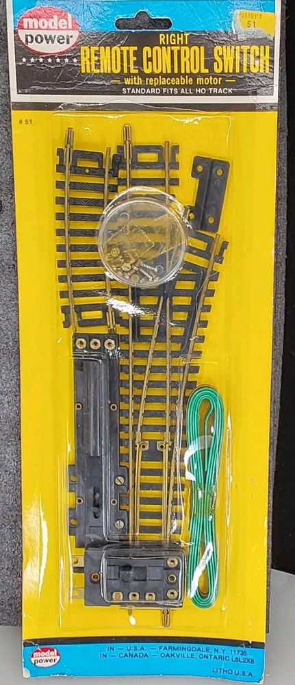 Model Power HO Scale Electric Brass Left Right Remote Control Switch 50, 51 NOS