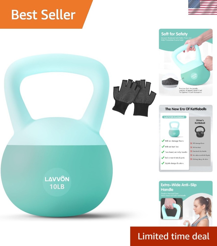 Versatile 10LB Soft Kettlebell - Ergonomic & Safe for Indoor Strength Training
