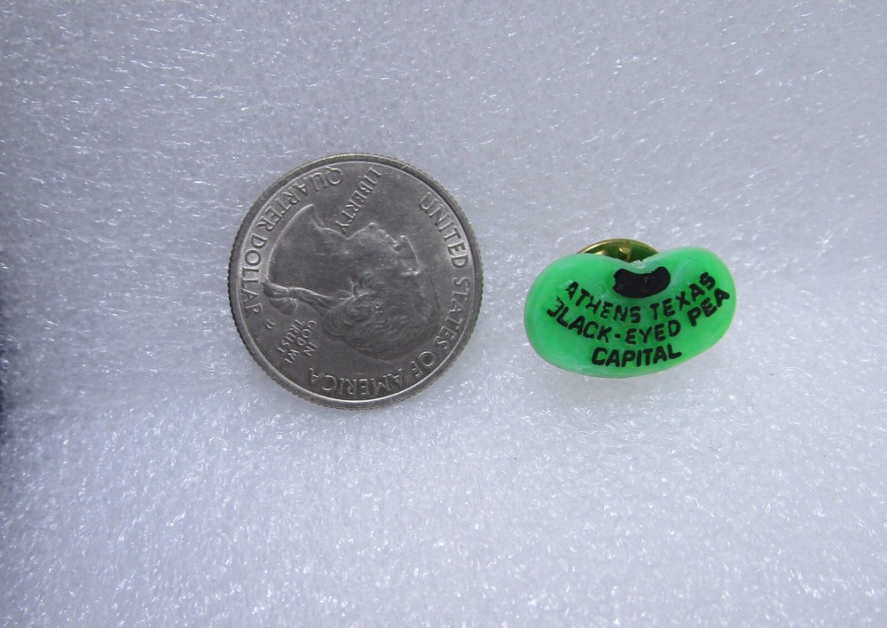 Blacked Eyed Pea Capital Athens Texas Plastic Pin