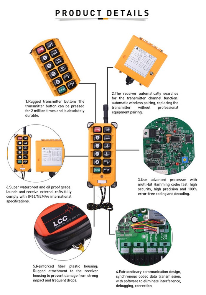 Hoist Wireless Industrial Remote Controller Radio Electric Transmitter Receiver