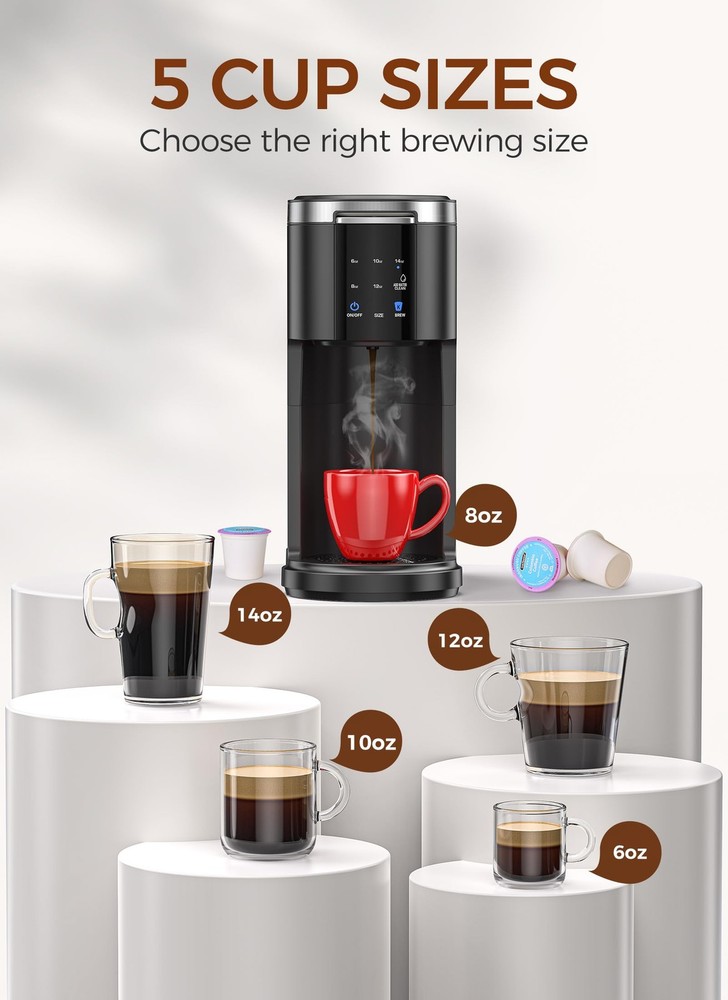 Commercial Single Serve Coffee Maker Cup Brewer for Capsule and Ground Machine