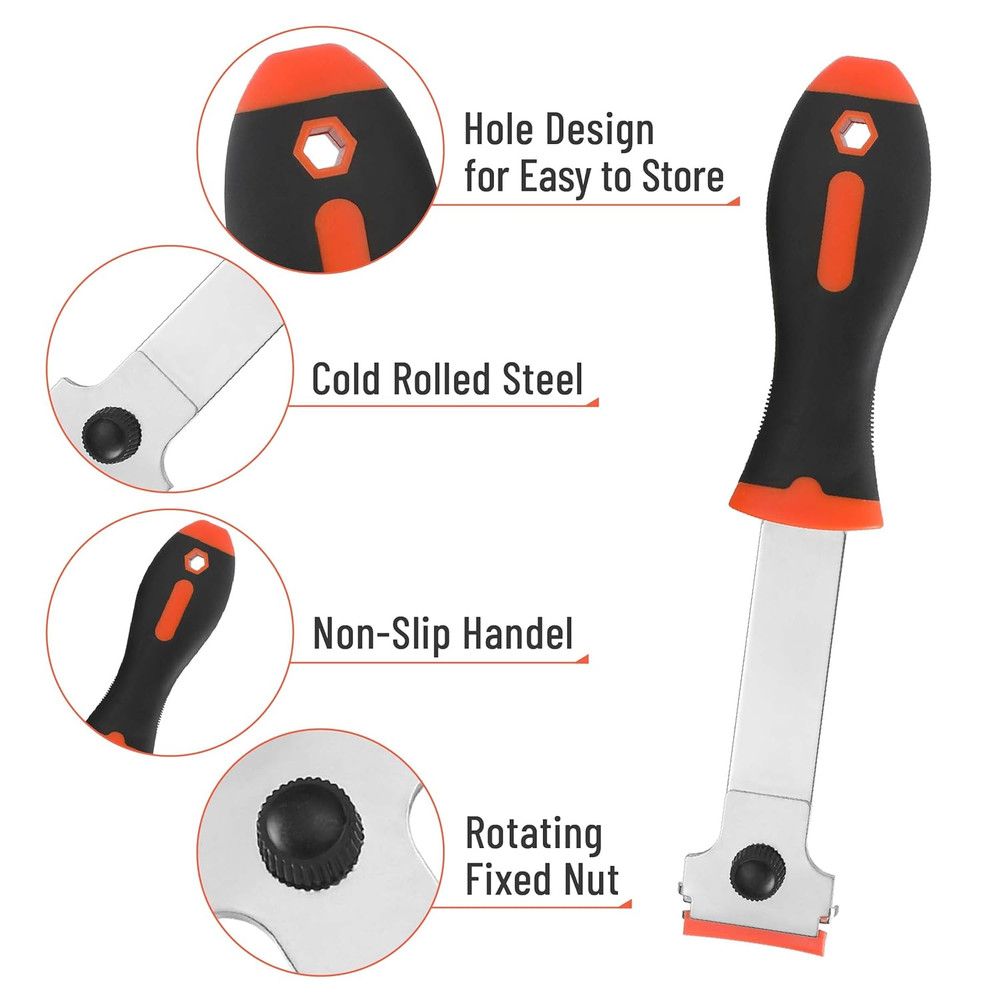Bates- Long Handle Razor Blade Scraper, Razor Scraper with Extra 10 Metal & 1...