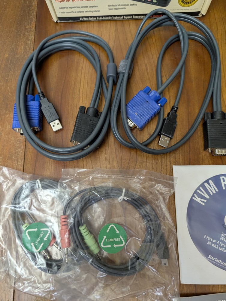 StarTech StarView 2-Port USB Micro KVM Switch Kit w/Audio & Cables SV221KUSB