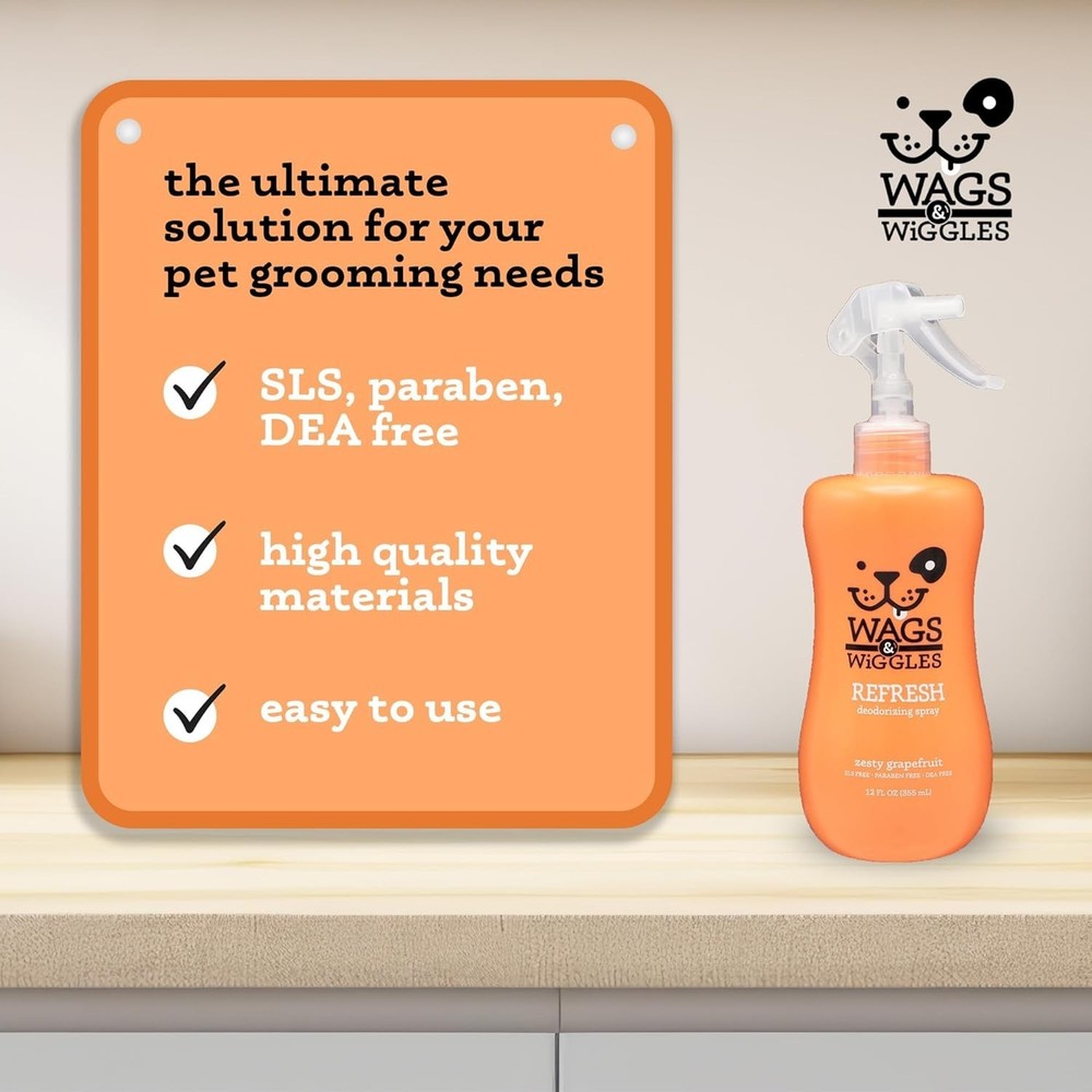 Refresh Dog Deodorizing Spray - Zesty Grapefruit, 12 Fl Oz - Odor Eliminator
