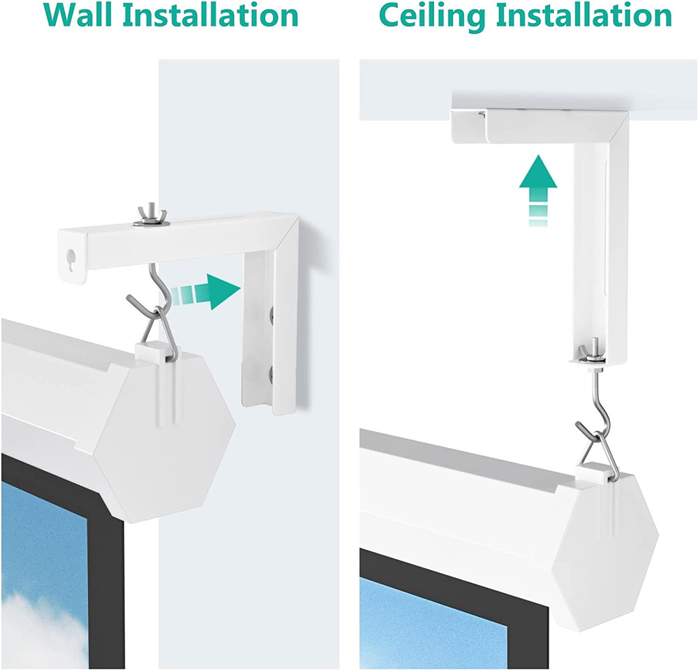 Universal Projector Screen Ceiling Mount, Wall Hanging Mount L-Brackets
