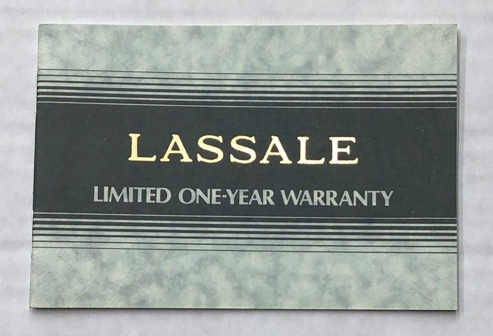 Lassale  warranty book