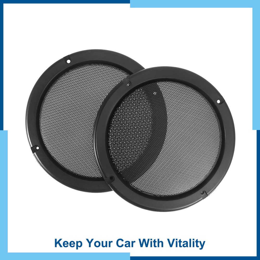 Universal  Pack(2) 7 Inch Speaker Grills Cover Mesh Guard Protective Case Black
