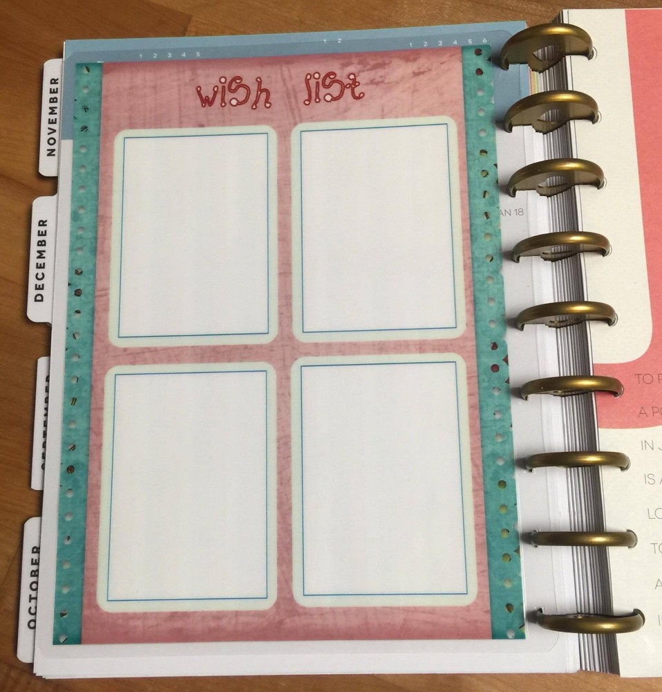 Coupon/Wish List Two-Sided Dashboard for use with Happy Planner