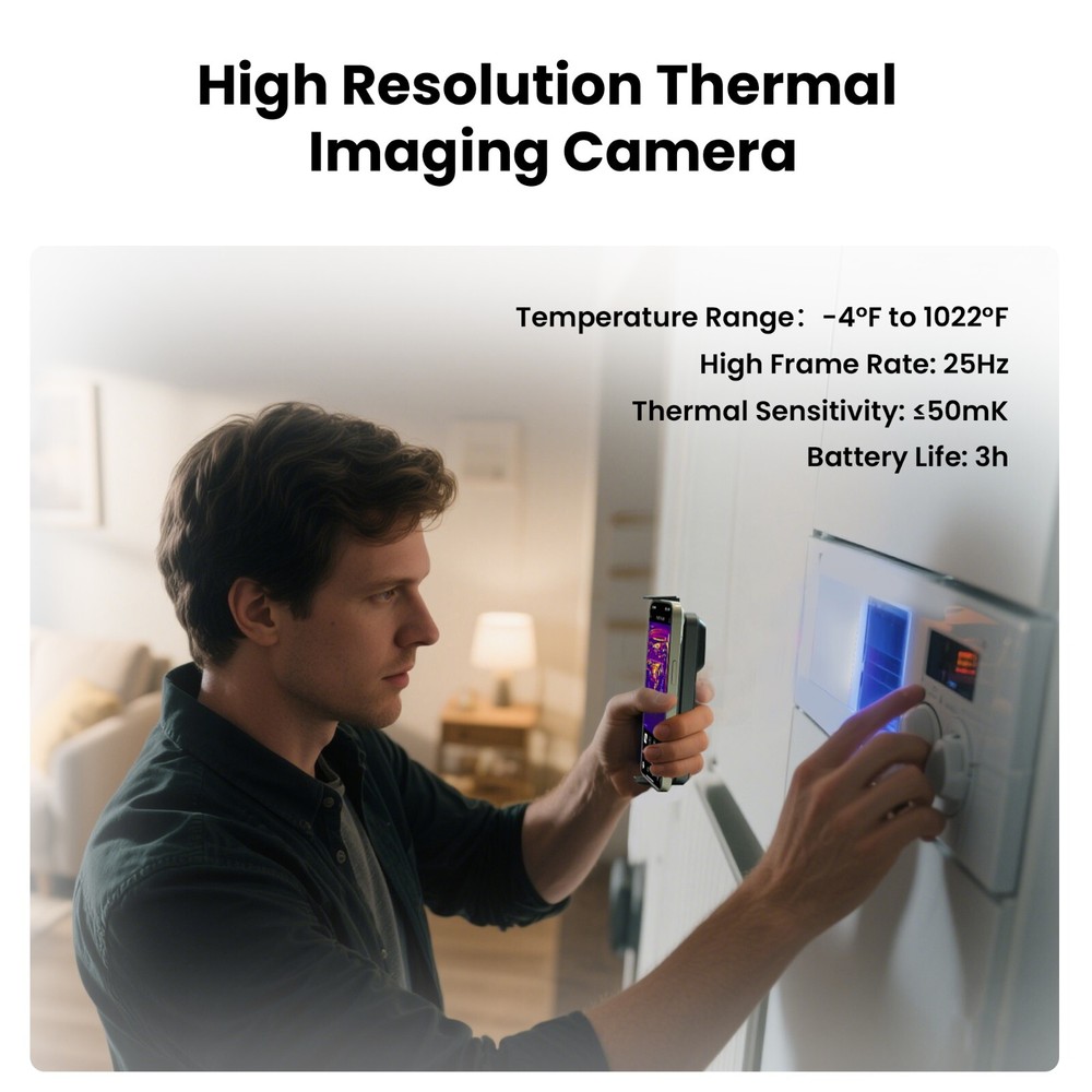 256x192 IR High Resolution Wireless Thermal Camera for Android & iOS Handheld US