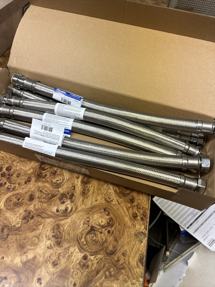 6 Lot-Plumbite Water Heater Supply Connector SS 3/4-In Push Fit x 3/4-In FIP 18”