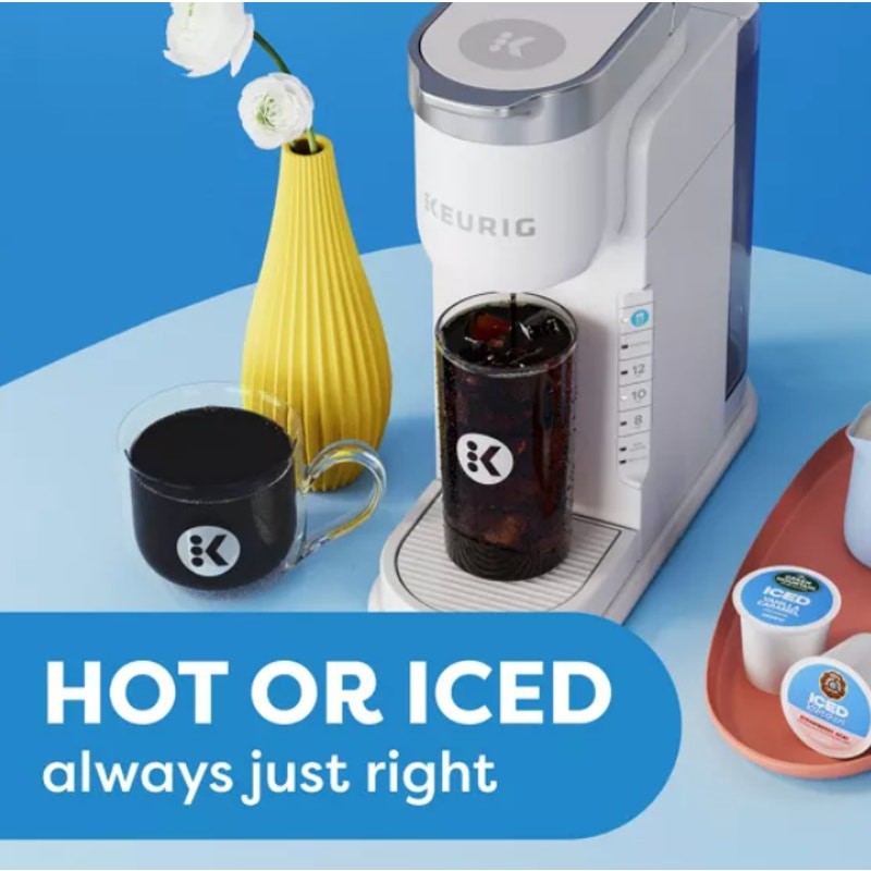 K-Iced® Single Serve Coffee Maker Brews Hot & Iced White