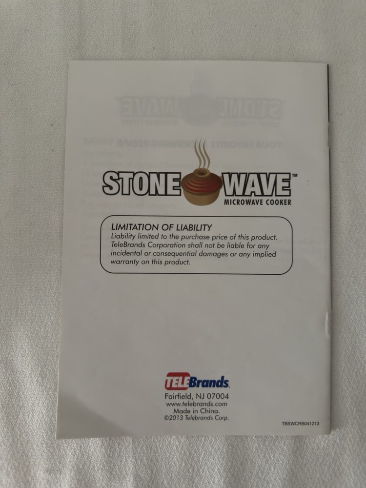 Stone Wave Microwave Cooker 4" Dia Bowl Non-Stick Ceramic Stoneware