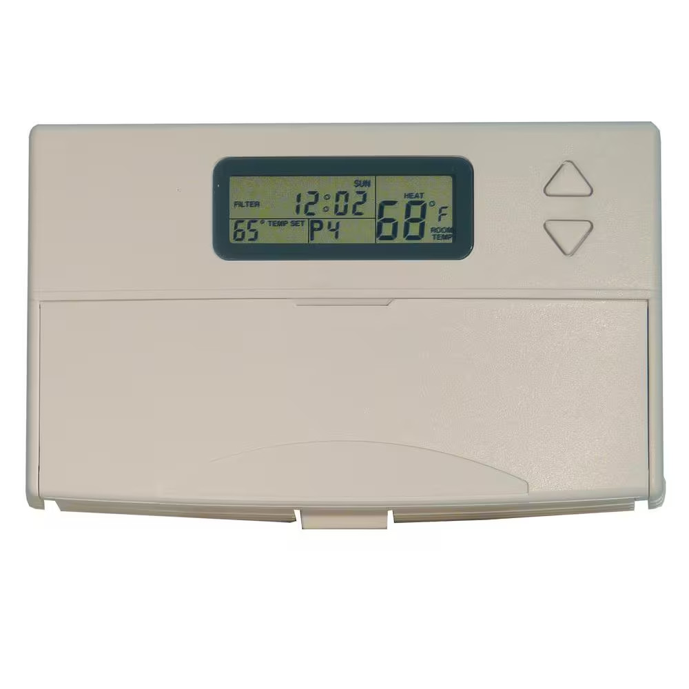 Low Voltage 5-1-1-Day Programmable Thermostat 24-Volt LCD Display White