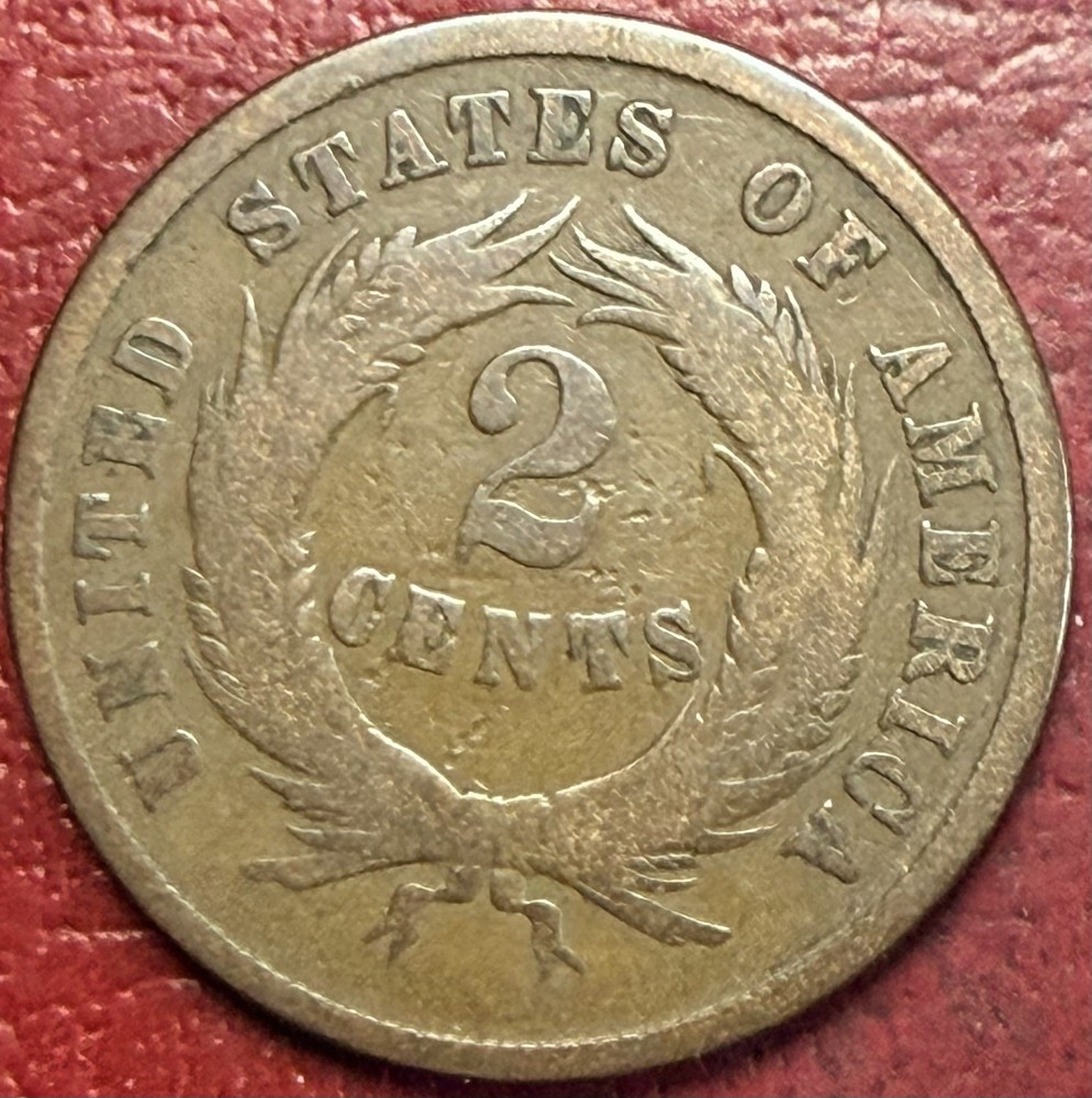 1868 Two Cent Piece. Better Grade. Free Shipping