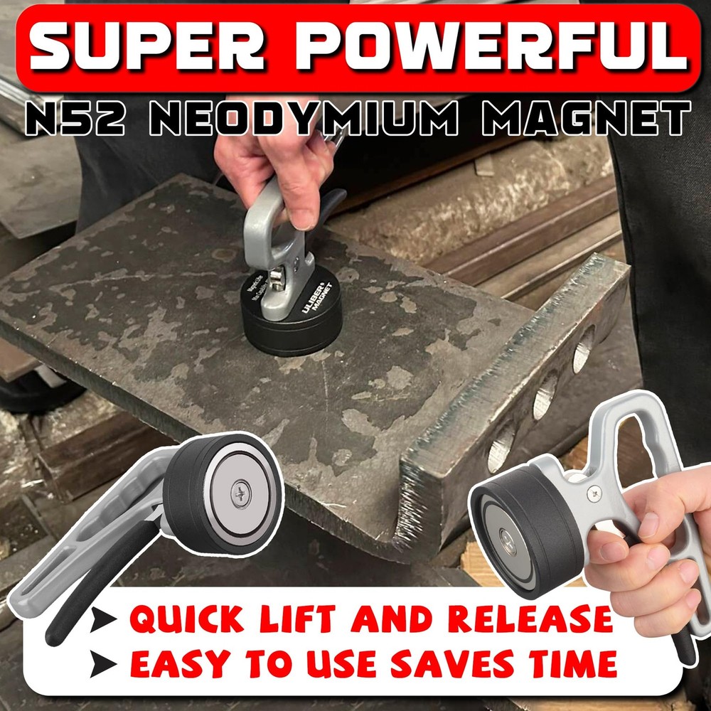 2-Pack Strong Magnetic Pickup Tool with Quick Release Ergonomic Handle for Metal