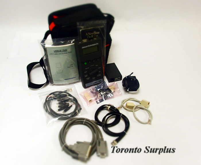 DATACOM TEXTRON LANCAT 1500 CAT5 CABLE AND ACTIVITY TESTER W/ ACC AND CASE