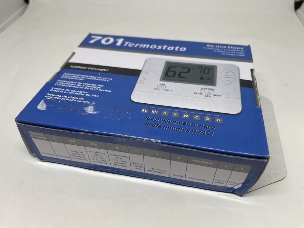 701 Digital Thermostat with Large LCD Display Non-Programmable Single Stage New