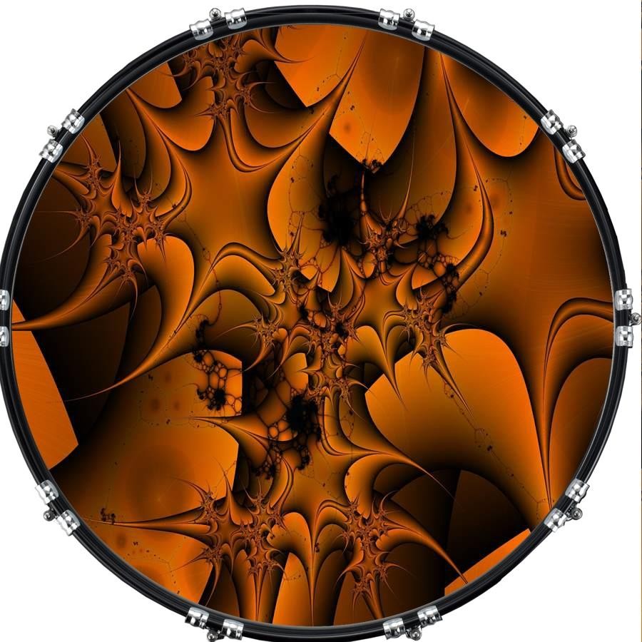 Custom 22" Kick Bass Drum Head Graphical Image Front Skin Fractal 5