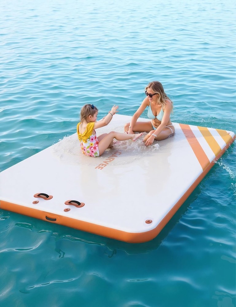 Inflatable Floating Dock, Swim Platform Floating Dock for Lakes,Non-Slip Surface
